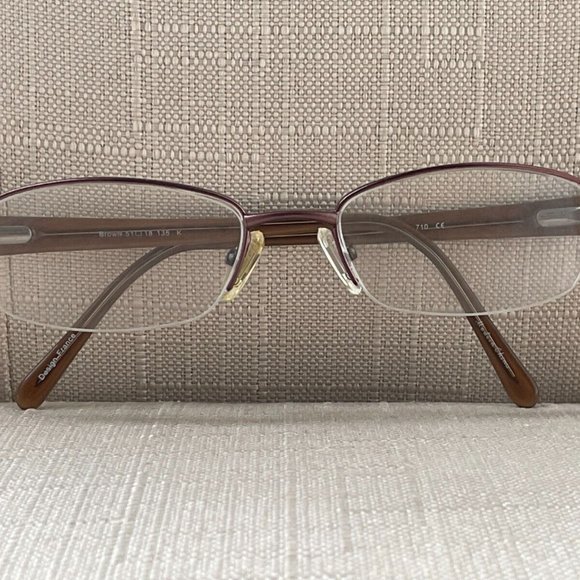 La Scala Women Eyeglasses Frame Half Rim Brown Tone Metal Glasses Frame 51]18 - Picture 3 of 13